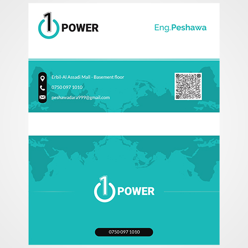 POWER Business Card Design for Eng. Peshawa – Minimalist Corporate Branding